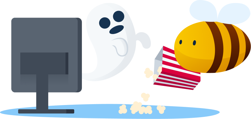bee and ghost watching movie