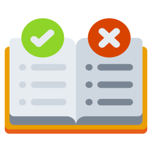 livre ouvert avec des notes correctes et fausses