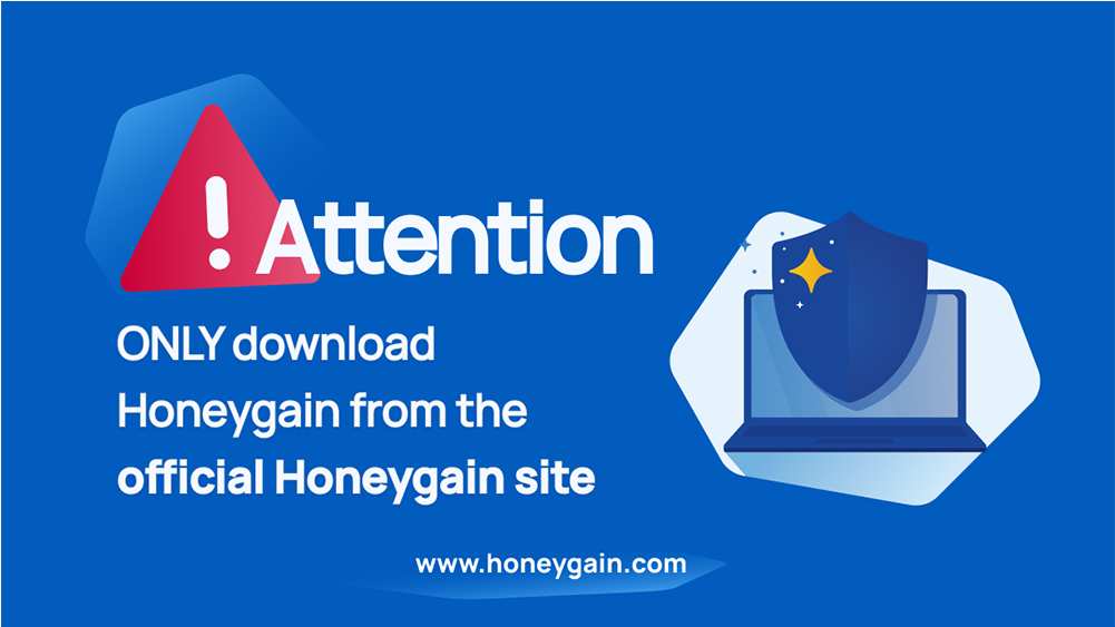 Предупреждение о необходимости загружать Honeygain только из официальных источников
