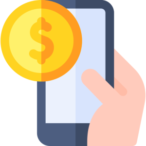 smartphone avec pièce d'un dollar