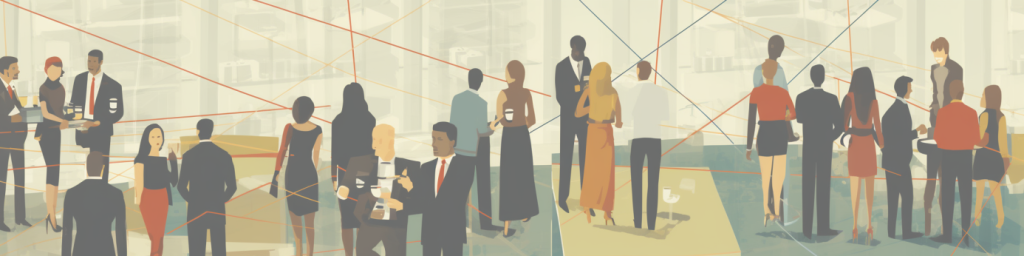 People-talk-at-a-networking-event