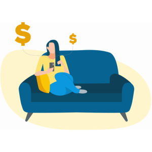 mujeres sentadas en el sofá