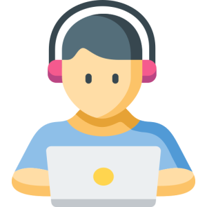 Radio show guy with earphones