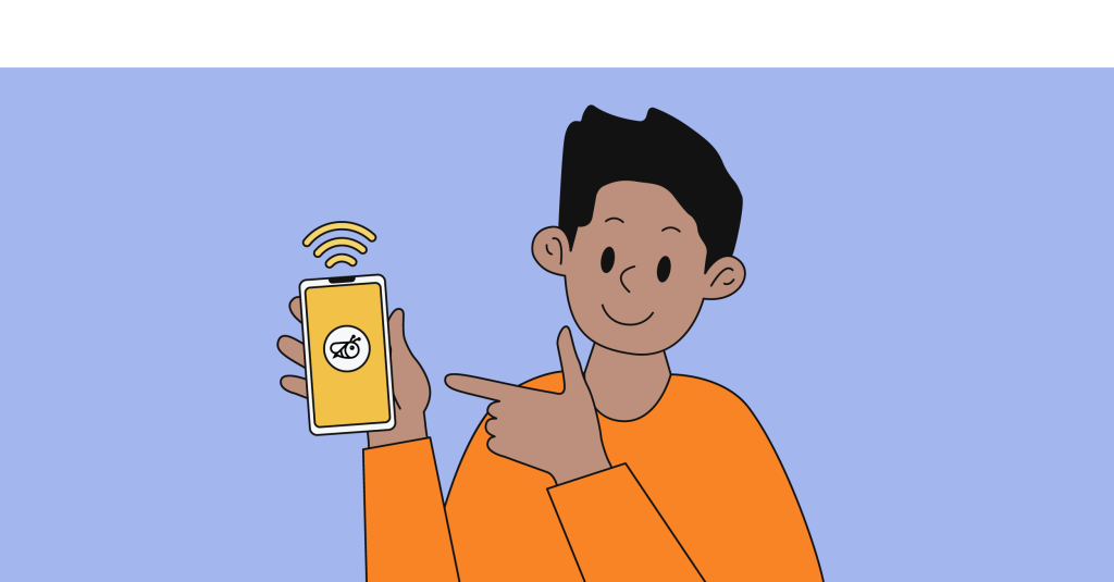 a young man holding a phone with the Honeygain interface