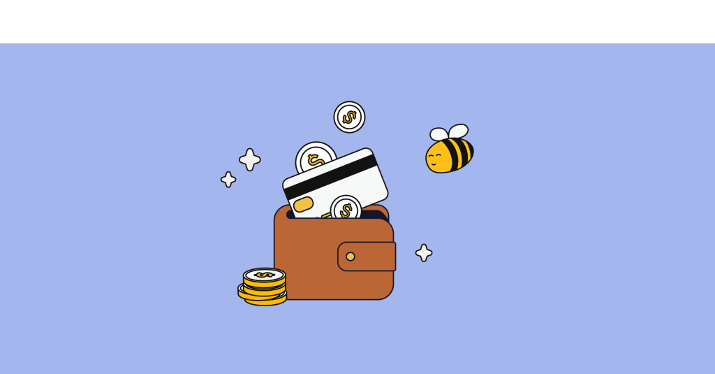 wallet with money and credit card
