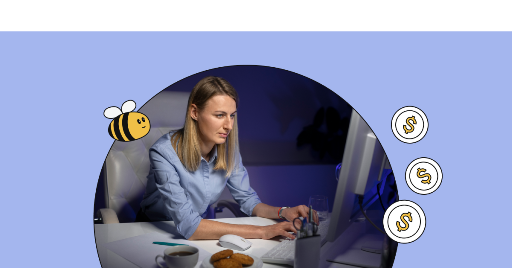 woman on a computer